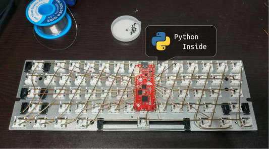 Hand-wiring a USB & Bluetooth keyboard powered by Python